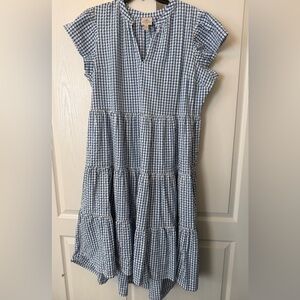 St. John's Bay Blue and White Gingham High-Low Dress